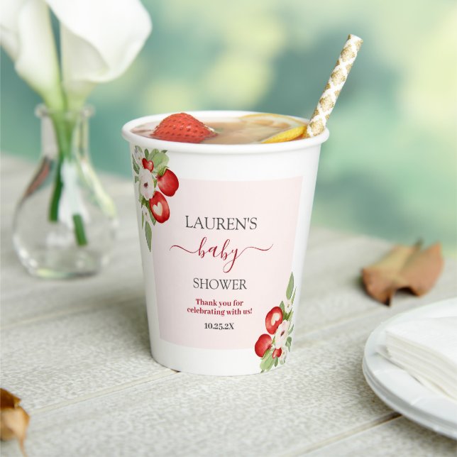Apple of Our Eye Baby Shower Paper Cups (Insitu)