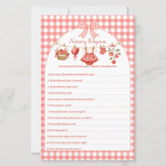Apple of Our Eye Baby Shower Red Gingham Game