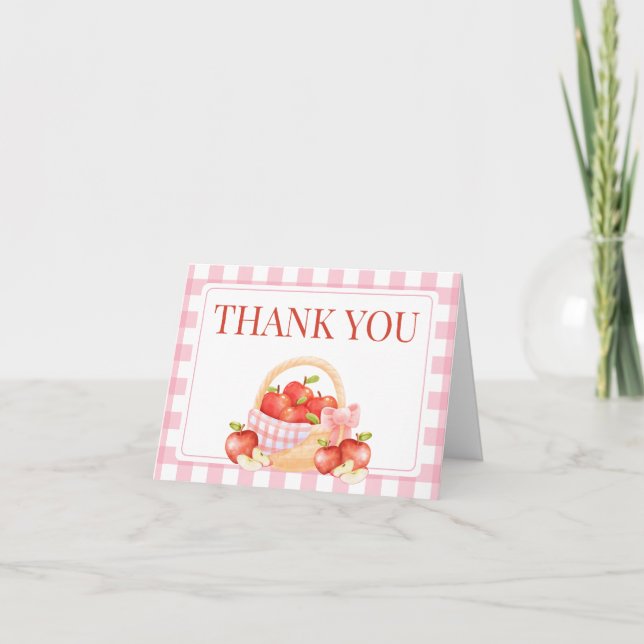 Apple of Our Eye Baby Shower Thank You Card (Front)