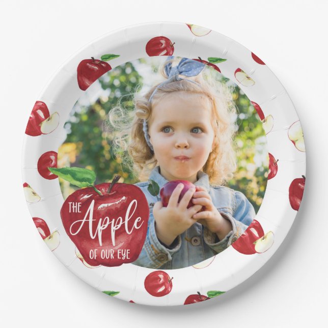 Apple of Our Eye, Birthday Party Any Age Paper Plate (Front)