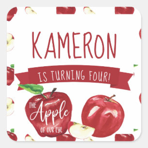 Apple of Our Eye, Birthday Party Any Age Square Sticker