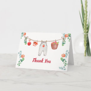 Apple Of Our Eye Botanical Clothesline Baby Shower Thank You Card