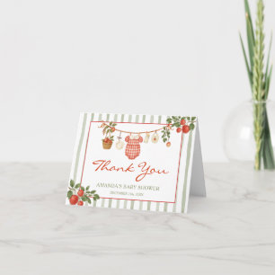 Apple of our Eye Clothesline Baby Shower Folded Thank You Card