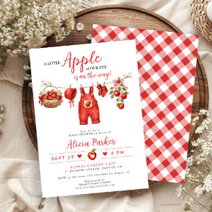 Apple of our eye clothesline baby shower invitation