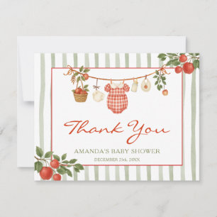 Apple of our Eye Clothesline Baby Shower Thank You Card