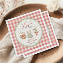Apple of Our Eye Clothesline Gingham Baby Shower