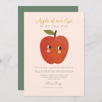 Apple of our eye cute Apple Baby Shower Invitation
