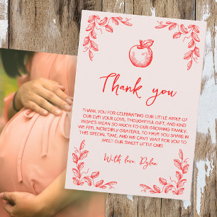 Apple Of Our Eye Fall Autumn Photo Baby Shower Thank You Card
