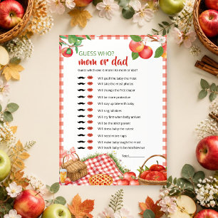 Apple of Our Eye Fall Baby Shower Guess Who Game Invitation