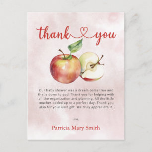Apple of our Eye Fall Baby Shower Thank You Postcard