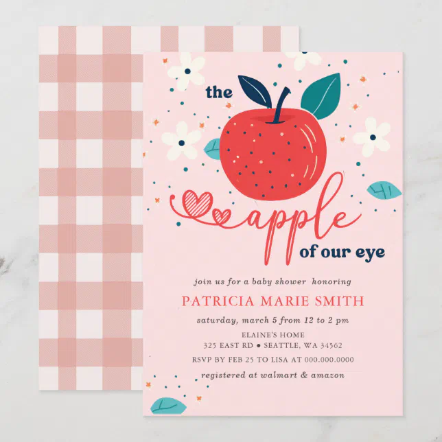 Apple of Our Eye Fall Girl Baby Shower Invitation Zazzle
