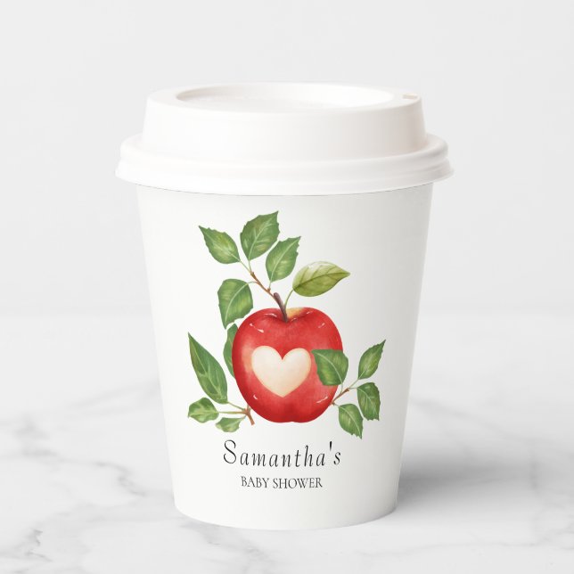 Apple Of Our Eye Fall Harvest Rustic Baby Shower Paper Cups (Front)