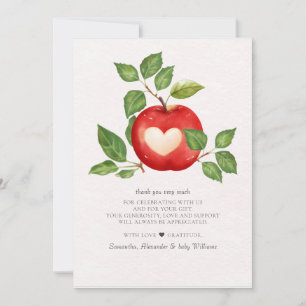 Apple Of Our Eye Fall Harvest Rustic Baby Shower Thank You Card