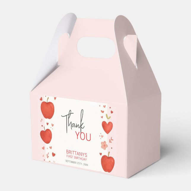 Apple of Our Eye Fall Themed Birthday Favor Box (Front Side)