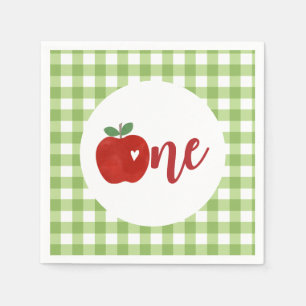 Apple of our eye first birthday napkin