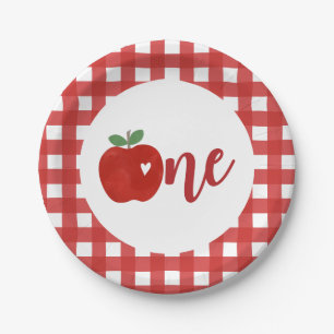 Apple of our Eye first birthday Paper Plates