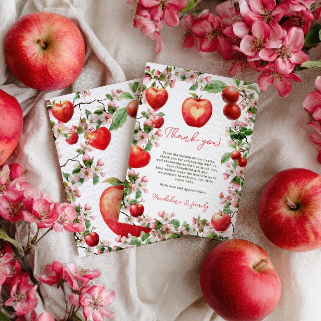 Apple of Our Eye Floral Orchard Fall Baby Shower Thank You Card (Apple of Our Eye Floral Orchard Fall Baby Shower Thank You Card)