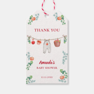 Apple Of Our Eye Garden Clothesline Baby Shower Gift Tags