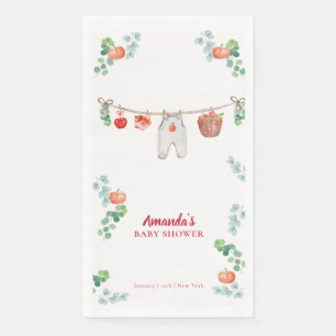 Apple Of Our Eye Garden Clothesline Baby Shower Napkin