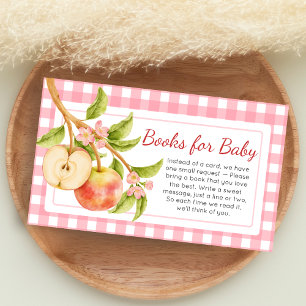 Apple of Our Eye Gingham Baby Shower Book for Baby Enclosure Card