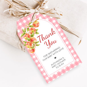 Apple of Our Eye Gingham Baby Shower Favor Tags