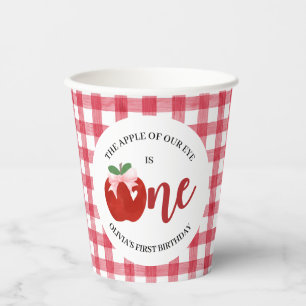Apple of our eye Pink bow birthday Paper Cups