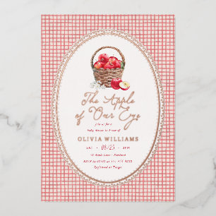 Apple Of Our Eye Red Gingham Baby Shower