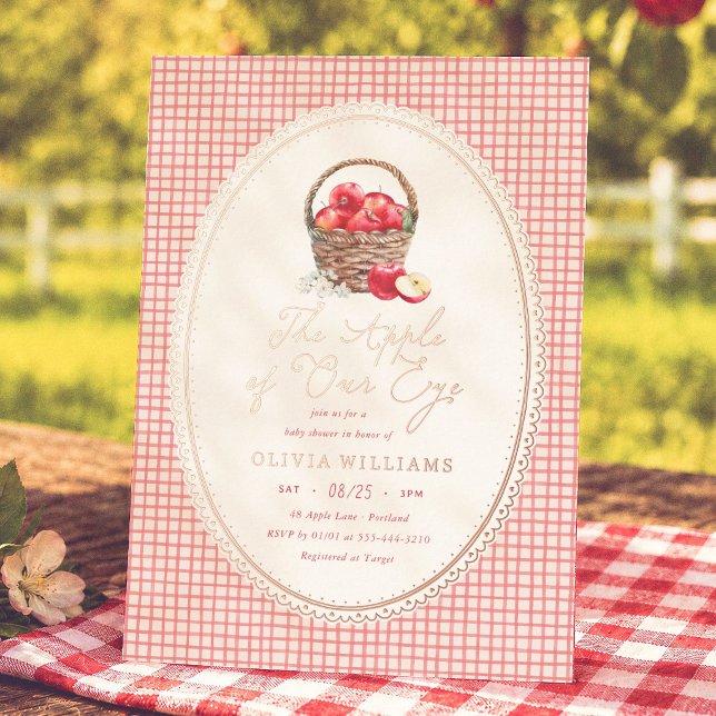 Apple Of Our Eye Red Gingham Baby Shower (Creator Uploaded)