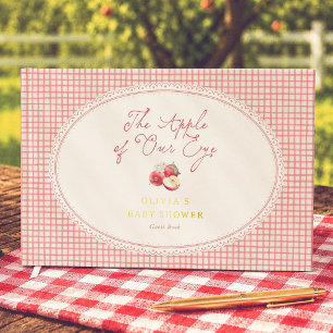 Apple Of Our Eye Red Gingham Baby Shower Guest Book