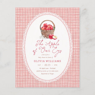 Apple Of Our Eye Red Gingham Budget Baby Shower