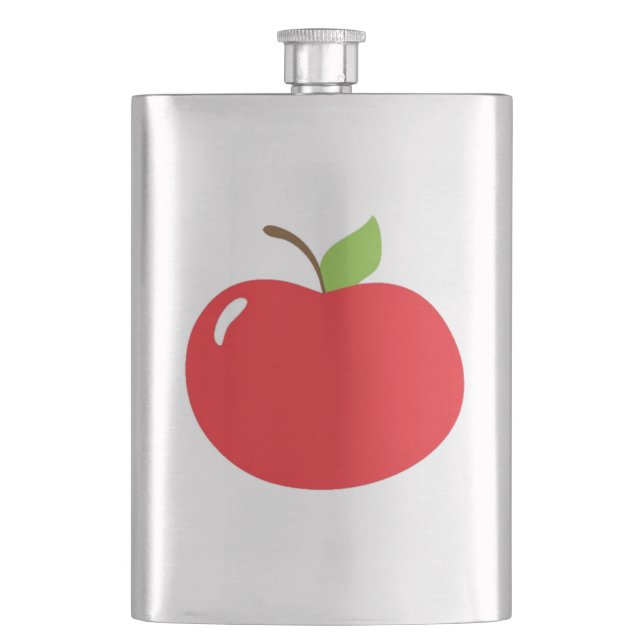 Apple of Your Eye – Cute Red Fruit Cartoon Hip Flask (Front)
