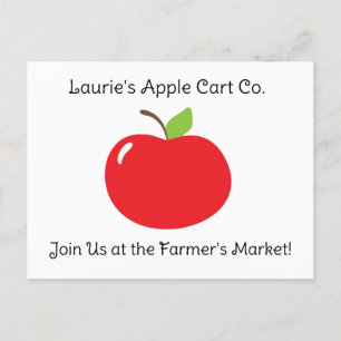 Apple of Your Eye – Cute Red Fruit Cartoon Invitation Postcard