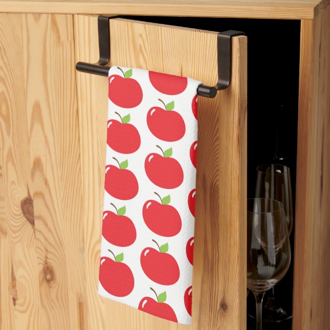 Apple of Your Eye – Cute Red Fruit Cartoon Kitchen Towel (Thirds Fold)