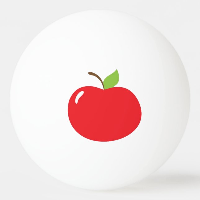 Apple of Your Eye – Cute Red Fruit Cartoon Ping Pong Ball (Front)