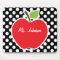 Apple on Black and White Polka Dots