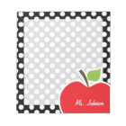 Apple on Black and White Polka Dots