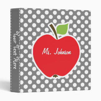 Apple on Dark Grey Polka Dots Binder