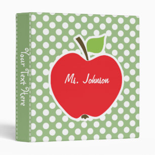 Apple on Laurel Green Polka Dots Binder