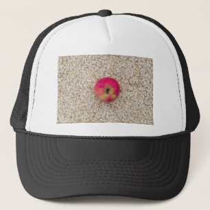 Apple on oatmeal trucker hat