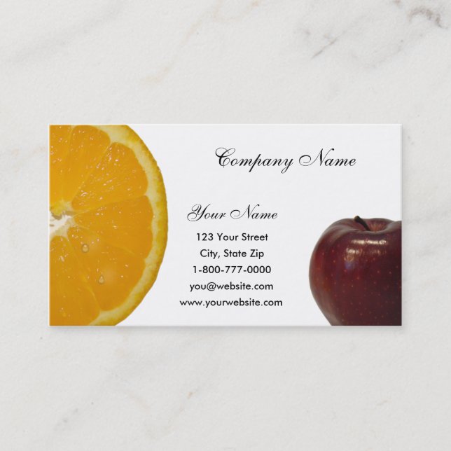 Apple - Orange Business Card (Front)
