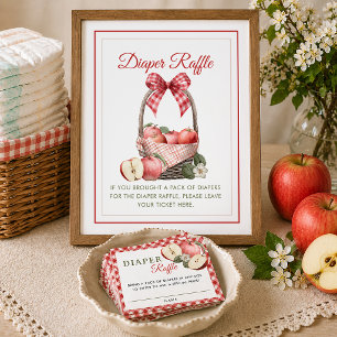 Apple Orchard Baby Shower Diaper Raffle Sign