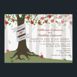Apple Orchard Fall Autumn Wedding Invitation<br><div class="desc">A fall wedding invitation featuring an illustration of an apple orchard with red apples. Trunk wrapped with banner can be customized with bride & groom's names. Wording is from bride and groom.</div>