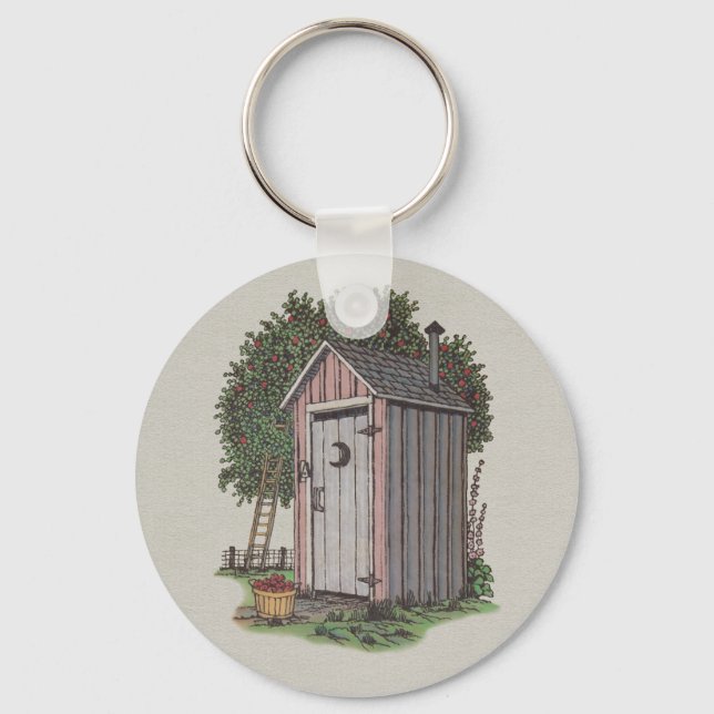 Apple Orchard Outhouse Keychain (Front)