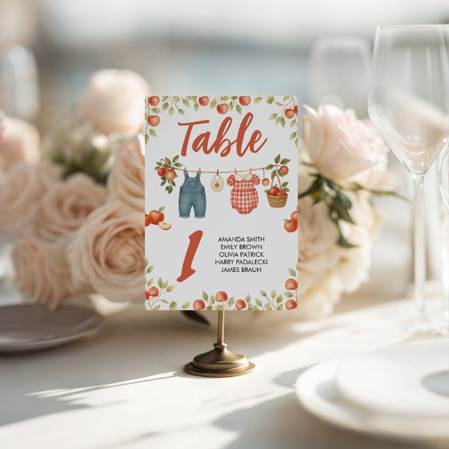 Apple Orchard Shower Table Numbers Sign (Creator Uploaded)