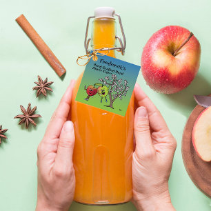 Apple Pals Funny Cartoon Cider Pie and More Favour Tags