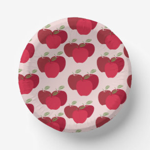 Apple Pattern 7" Paper Bowl for Parties or Events Paper Plate