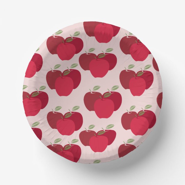 Apple Pattern 7" Paper Bowl for Parties or Events Paper Plate (Front)