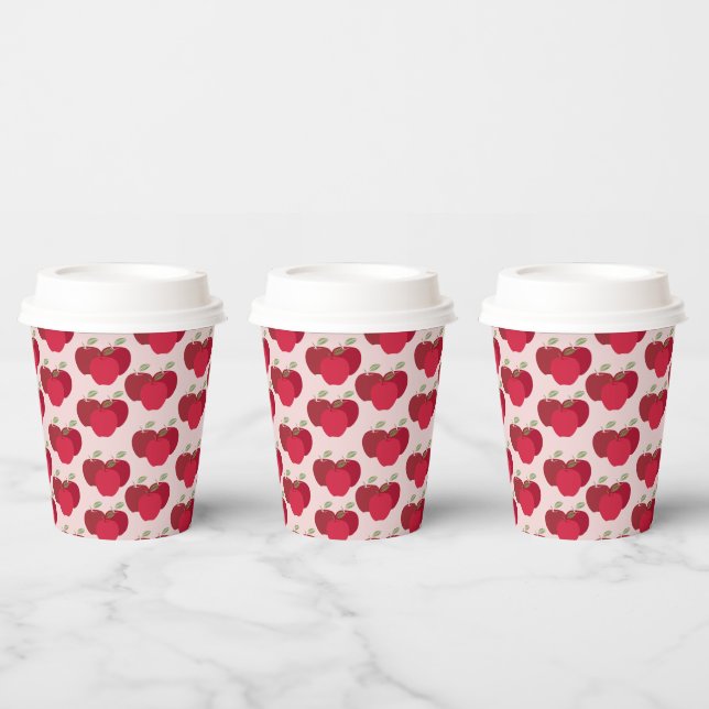Apple Pattern 8oz Paper Cup with Lid for Events (Multi)