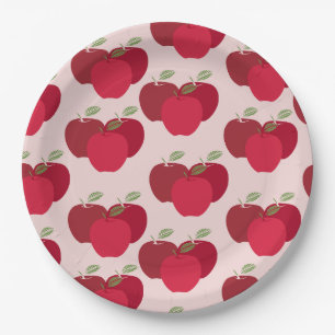 Apple Pattern 9" Round Plate for Parties or Events