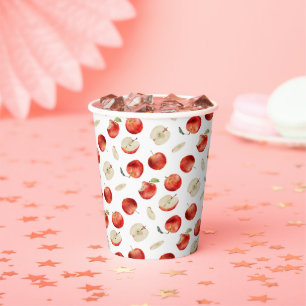 Apple Pattern Baby Shower Paper Cups